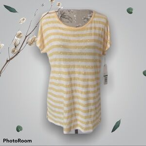 𝅺*nwt Rafaella Yellow Sequin Top L